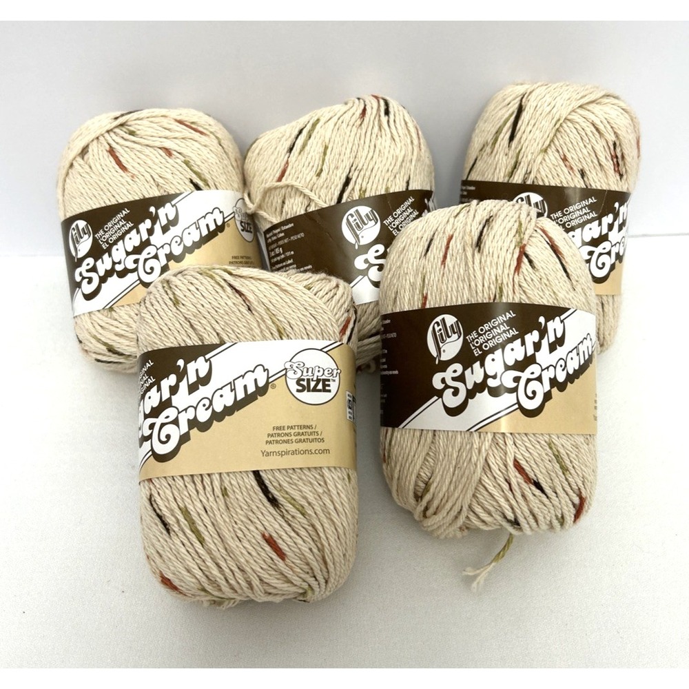 Lily Sugar 'n Cream Super-Size Cotton Yarn Sonoma #19512 Lot of 5